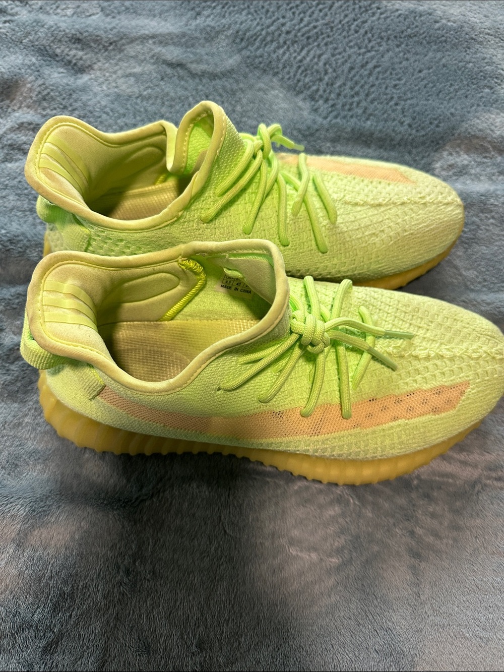 Neon Green  Lace-Up Knit Sneakers